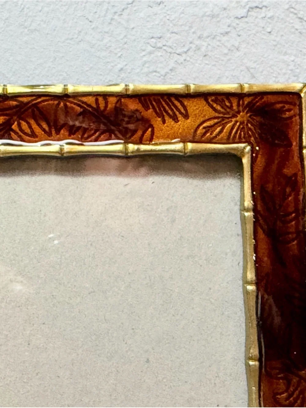 Vintage Tropical Palm Tree Picture Frame | Metal Enamel Photo Frame